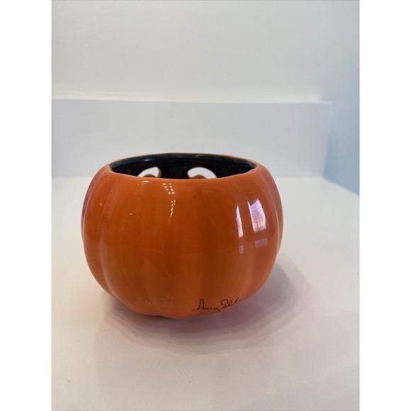 Harry Slatkin Pumpkin Bath & Body Works Jack O Lantern Candle Holder 2011 New - Picture 3 of 9